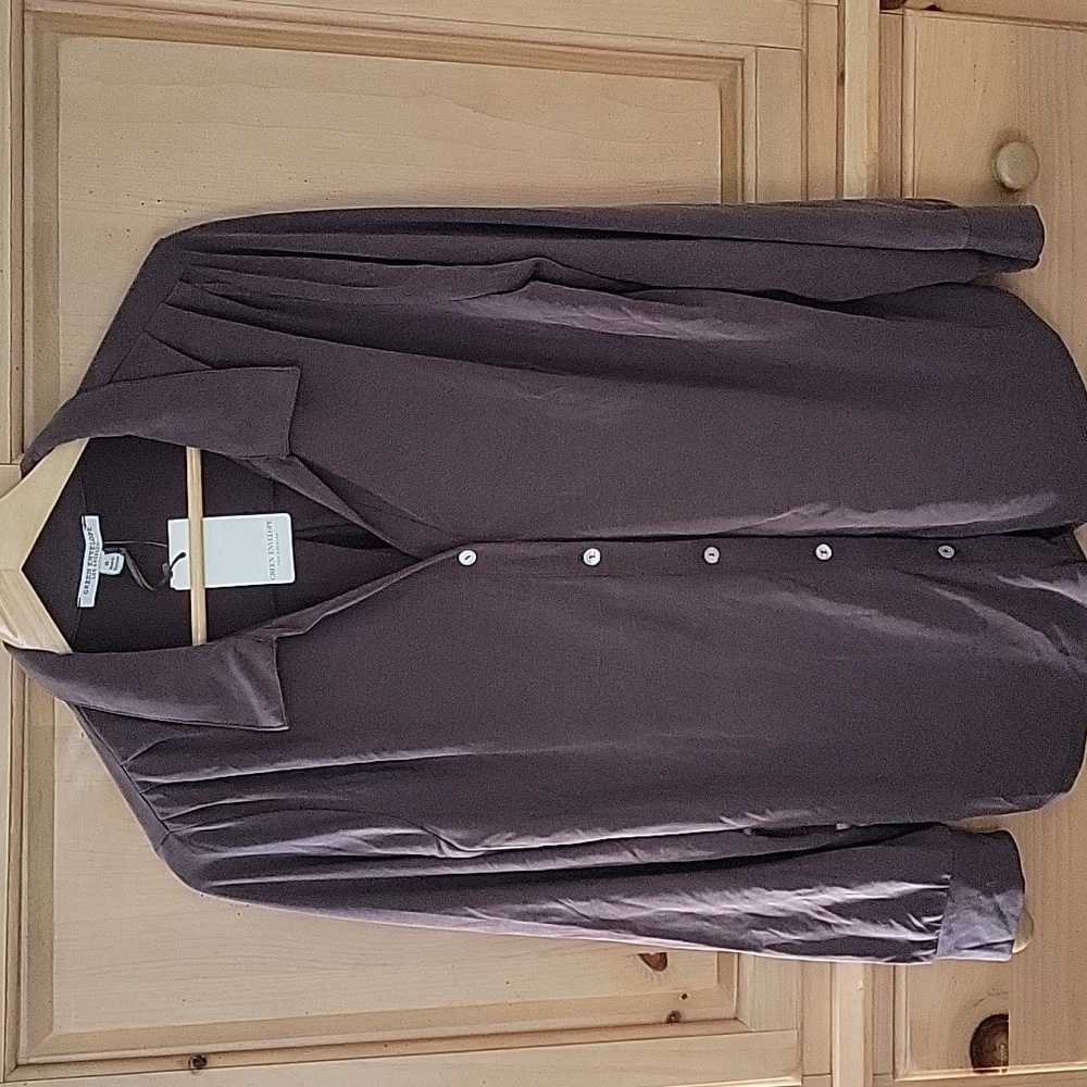 Soft Brown Casual Button-Down Shirt